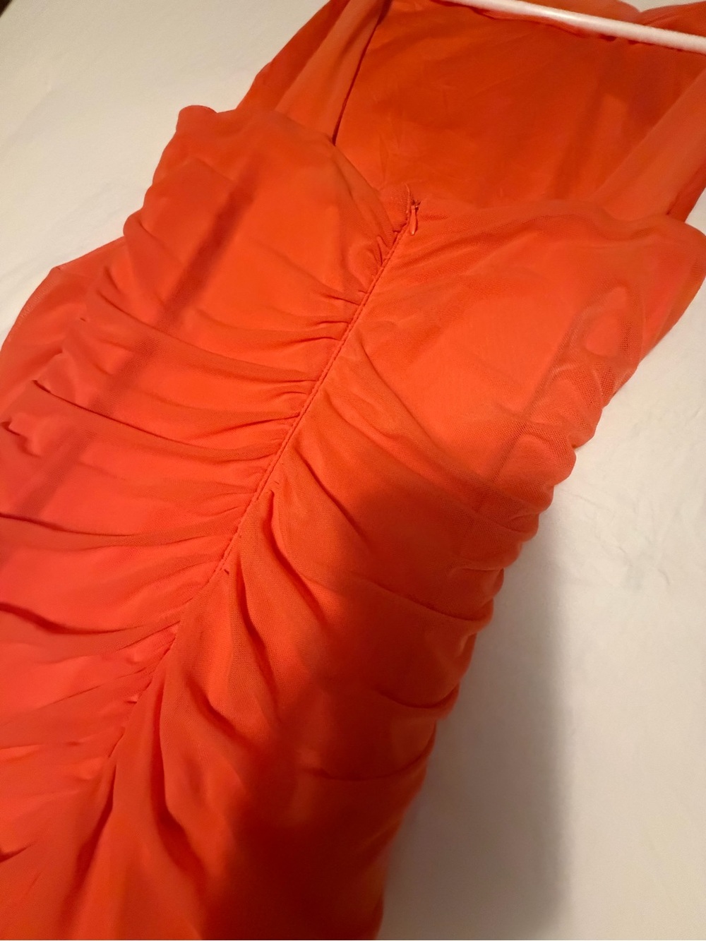 Zesica Orange Ruched Bodycon Mermaid Dress - Medium - Picture 8 of 8